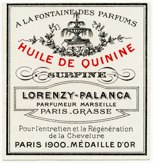 Free vintage clip art French perfume label 