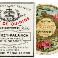 Free vintage clip art French perfume label