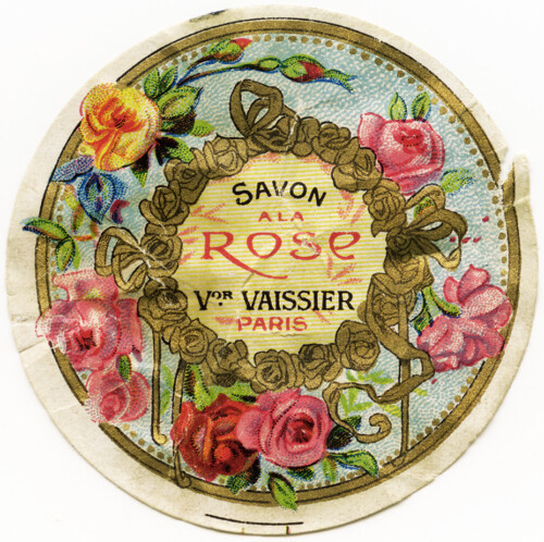 Free vintage clip art French perfume label 