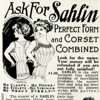 Free vintage clip art Sahlin corset magazine advertisement