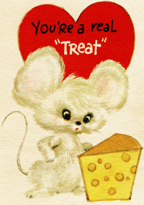 mouse and cheese clipart, free vintage valentine graphic, child valentine digital, old fashioned valentine clip art