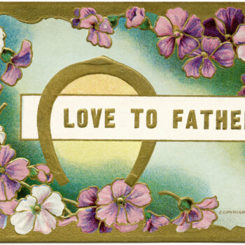 vintage father card, postcard flowers, digital floral clip art, victorian fathers day image, vintage digital graphics
