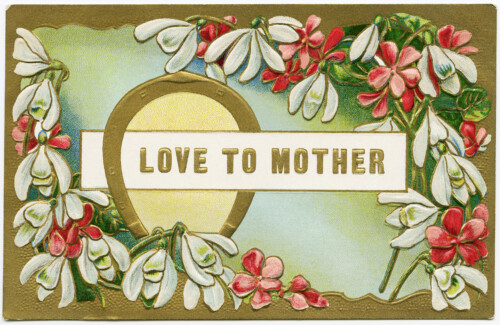 vintage mother card, postcard flowers, digital floral clip art, victorian mothers day image, vintage digital graphics