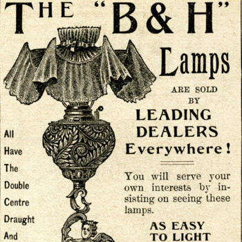 Free vintage clip art Bradley Hubbard lamp magazine advertisement