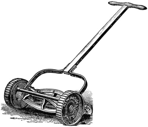 Free vintage clip art lawn mower 