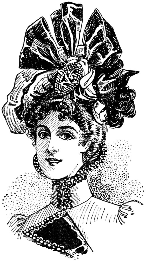 Victorian ladies hat vintage clip art