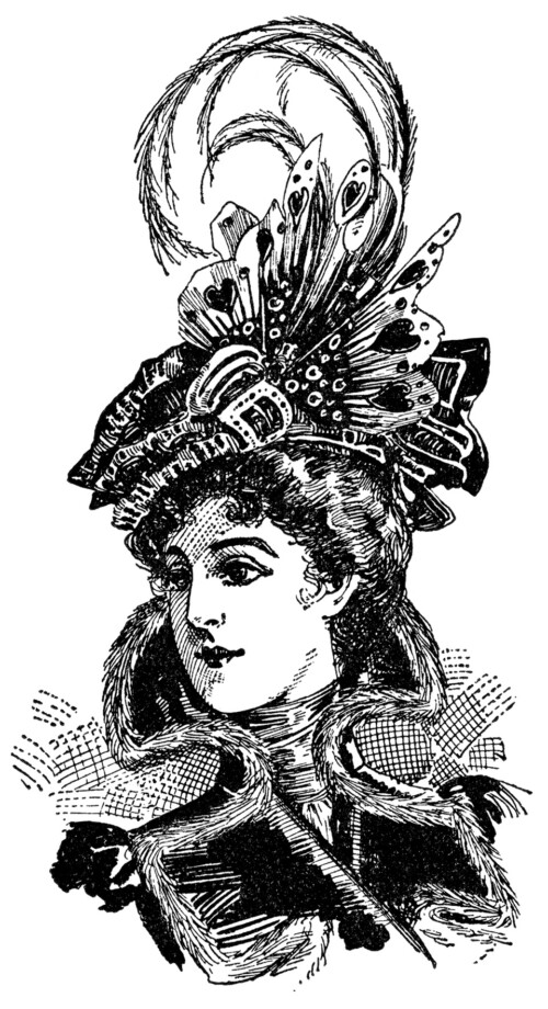 Victorian ladies hat clip art illustration