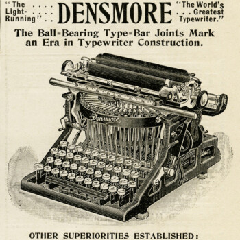 free vintage clip art Densmore typewriter magazine advertisement
