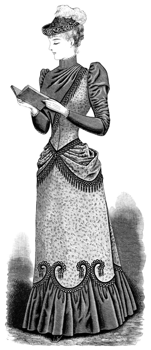 Free printable Victorian lady clip art image