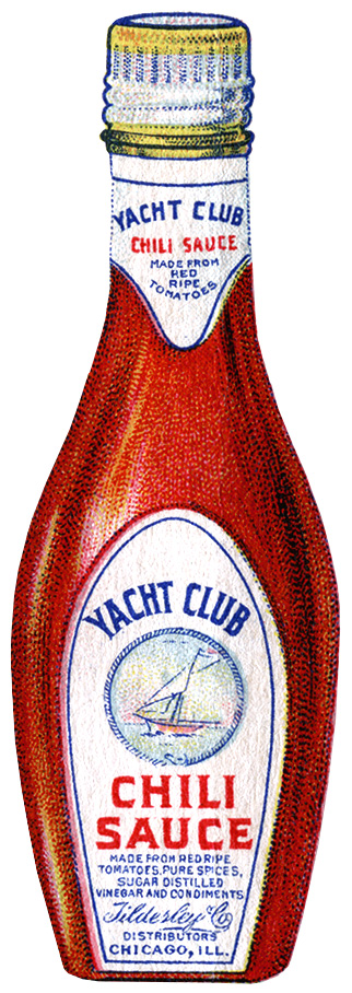 Free vintage printable book page yacht club chili sauce