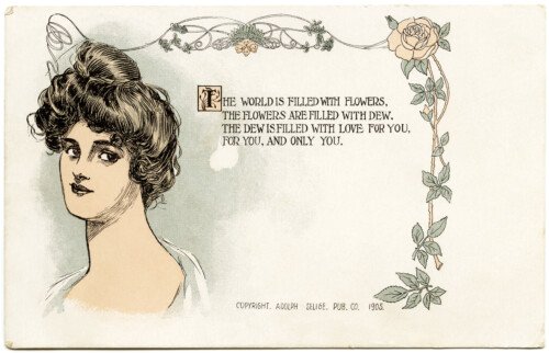 adolph selige, victorian lady, free vintage postcard, old postcard image, antique postcard download  