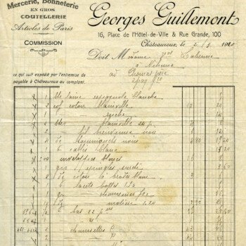 vintage French receipt, antique invoice, old French document, free digital graphics, aged paper