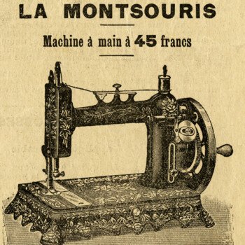 Free vintage clip art sewing machine French magazine advertisement