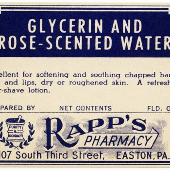 Free vintage clip art Rapps pharmacy glycerin and rose water label