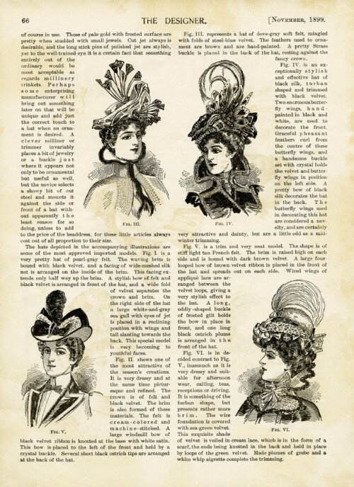 Free Victorian hats for ladies book page