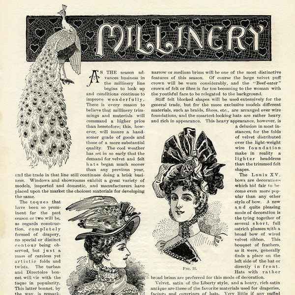 Free Victorian hats for ladies book page