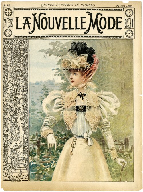 Free vintage clipart French fashion La Nouvelle Mode magazine cover