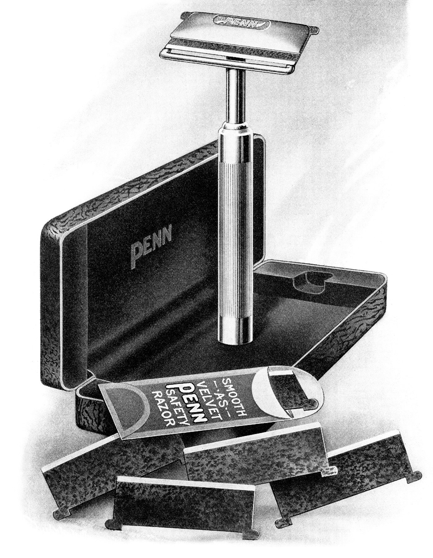 penn razor, vintage magazine ad, razor clipart, old fashioned advertising, free digital graphics