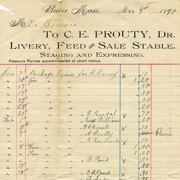 Free vintage clip art ledger account page C E Prouty