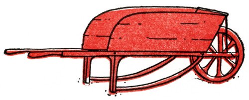 red wheelbarrow illustration, free digital graphics, wheelbarrow digital image, garden clipart, vintage clip art wheelbarrow 