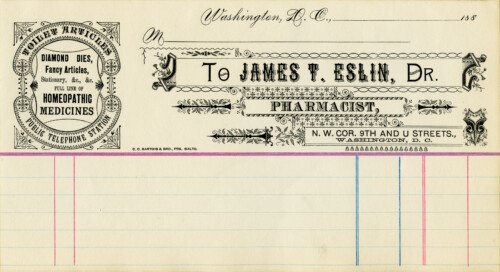 Free vintage clip art medical pharmacist invoice ledger page