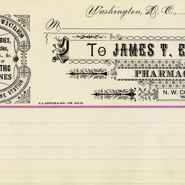 Free vintage clip art medical pharmacist invoice ledger page