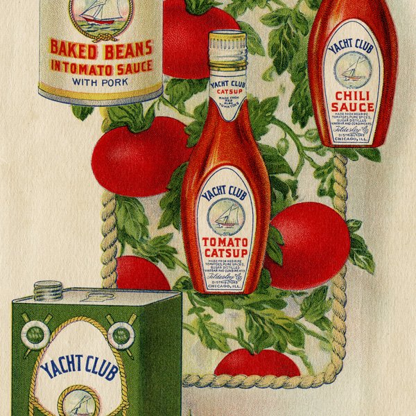 Free vintage printable book page yacht club food