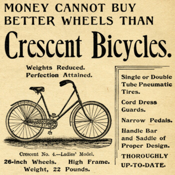 Free vintage clip art Crescent bicycle magazine advertisement