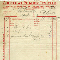 Free vintage clip art French invoice chocolat phalier douelle