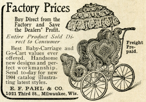 Free vintage baby carriage pram magazine advertisement