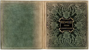 old book cover, textured paper, free vintage texture image, shabby texture graphics, roses and lilies from longfellow