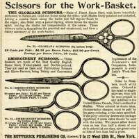 vintage sewing clip art, clipart scissors, old magazine advertisement, work basket scissors ad, free vintage image
