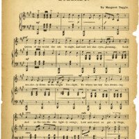 lullaby sheet music, vintage lullaby, margaret tuggle, shabby aged paper, free digital sheet music