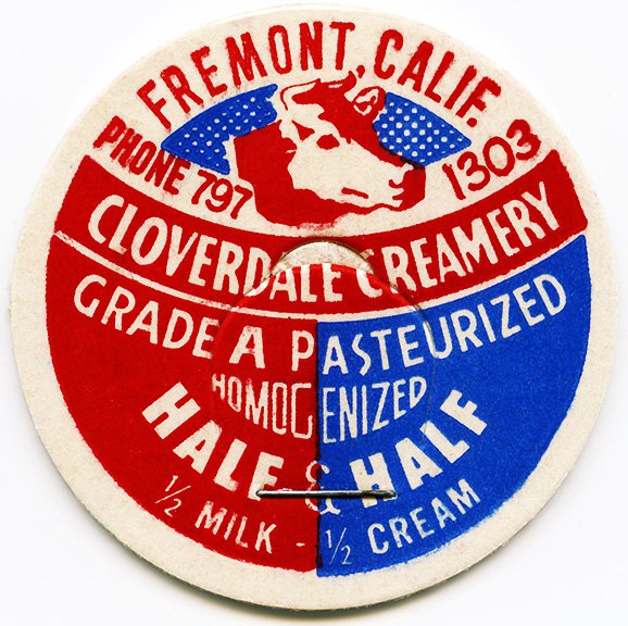 vintage milk bottle cap, cloverdale creamery, old milk lid, cardboard bottle top, vintage ephemera, free vintage image