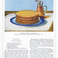 ryzon waffle recipe, old fashioned waffles, antique cookbook page, vintage breakfast image, plate of waffles clip art