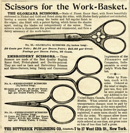 Free printable vintage sewing scissors magazine ad