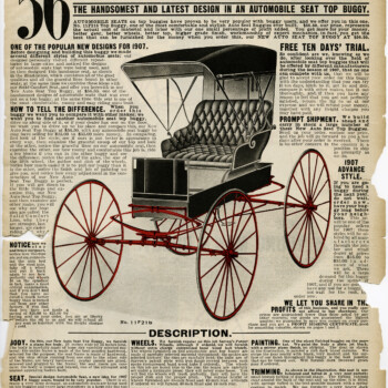 victorian transportation, auto seat buggy, sears roebuck catalogue, horse carriage clipart, aged book page