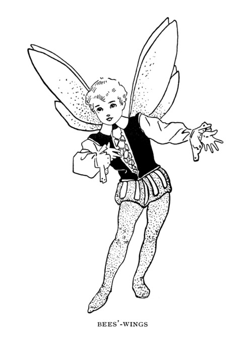Free vintage fairy clip art illustration
