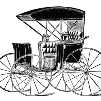 horse drawn carriage clip art, vintage transportation image, black and white buggy clipart, antique magazine advertisement, free digital carriage graphics