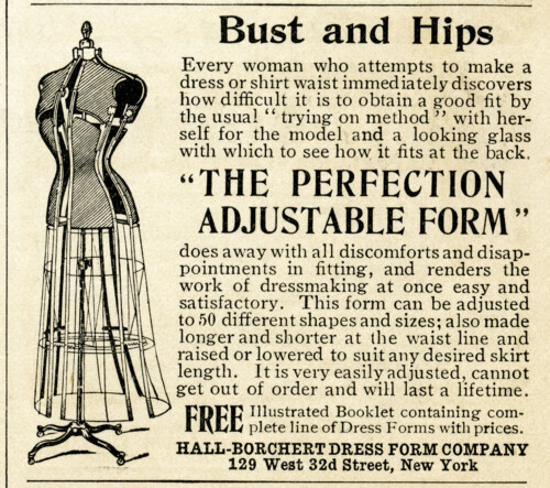 Free vintage sewing dress form magazine ad
