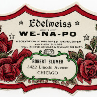 edelweiss wenapo, vintage beauty label, victorian perfume graphics, antique cosmetics bottle label, free vintage ephemera