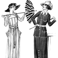 Free vintage lady clip art 1917 war time fashion