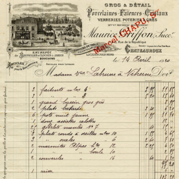 free vintage French invoice digital download
