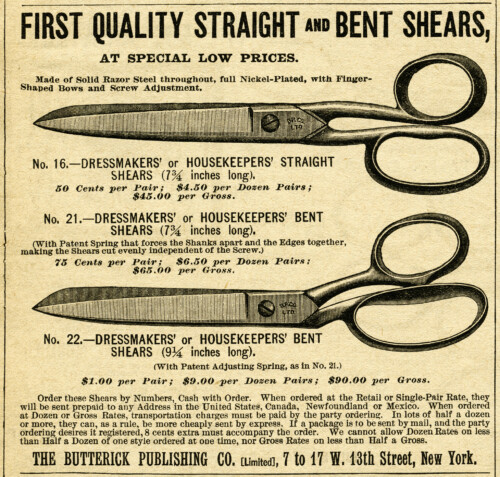 Free vintage sewing scissors advertisement clip art
