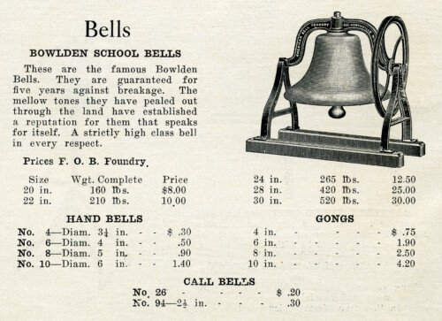 Free vintage school bell advertisement