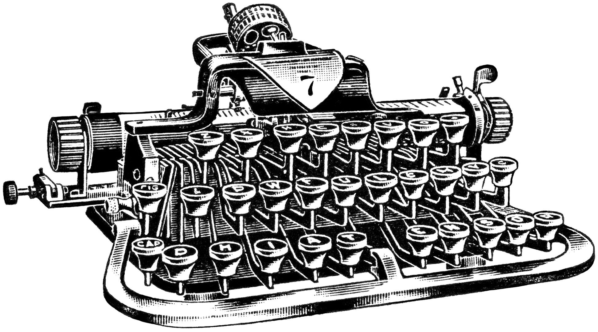 vintage typewriter clipart, antique typewriter digital graphics, old magazine advertisement, vintage office clip art, black and white typewriter image