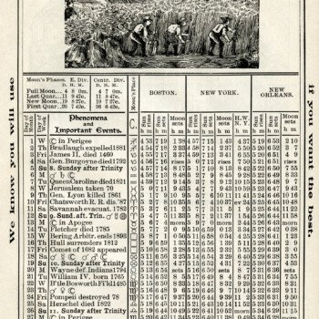 antique almanac, free digital graphics, herricks almanac, old book page, printable history ephemera