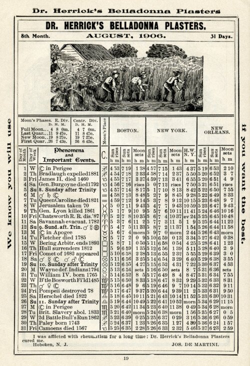 antique almanac, free digital graphics, herricks almanac, old book page, printable history ephemera