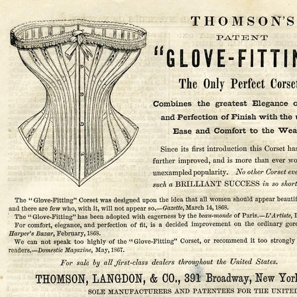 Free vintage clip art Thomsons corset magazine advertisement