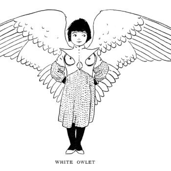 Free vintage storybook character white owlet clip art illustration